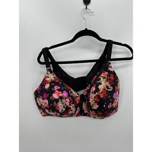 Torrid Dream Wire-Free Bra Women 44DDD Black Floral Cupid Comfort Everyday